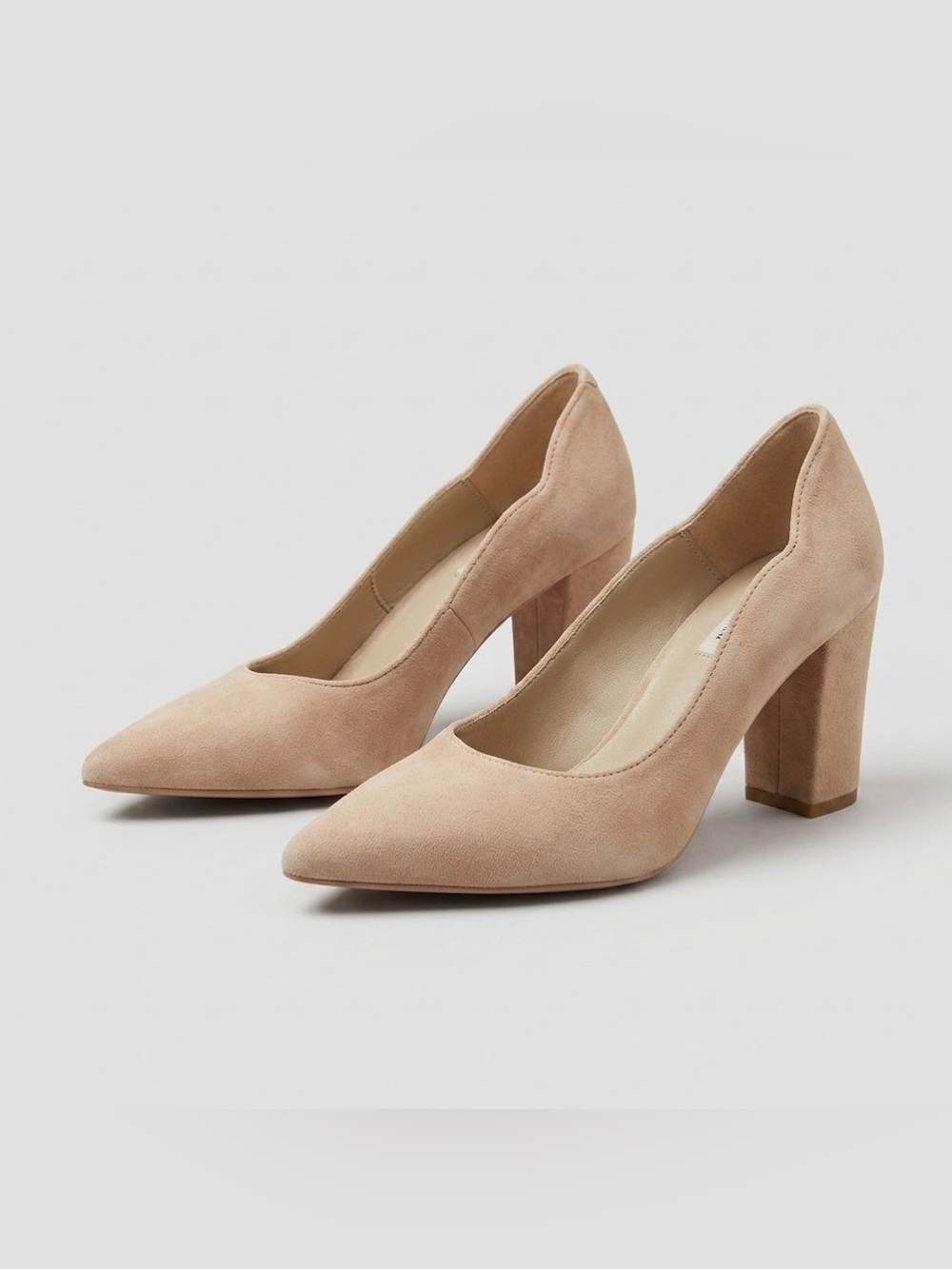 Made in Portugal Suede Pointed Toe Nude Heels